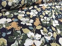 Crepé bubblé fondo negro estampado beige