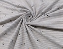 Viyela gris rayas blancas corazones