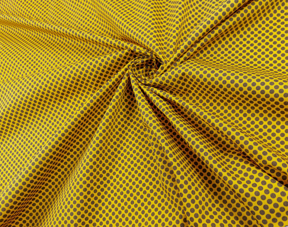 Popelín amarillo lunar negro 5mm