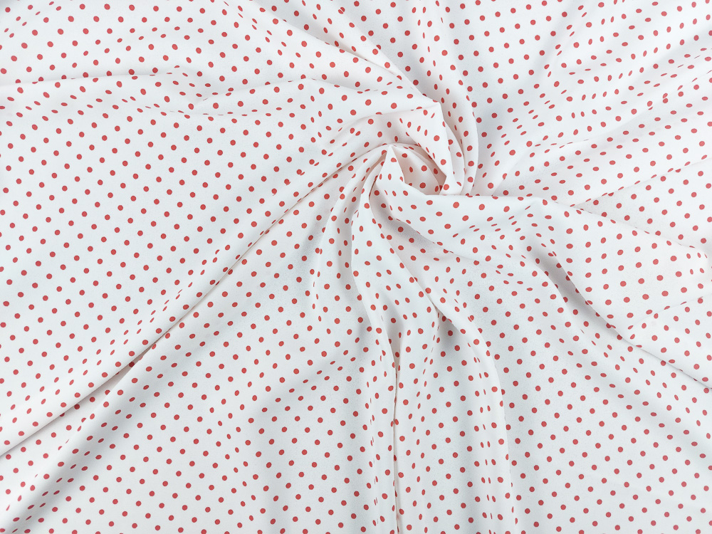 Crespón Abril fondo blanco lunar pequeño