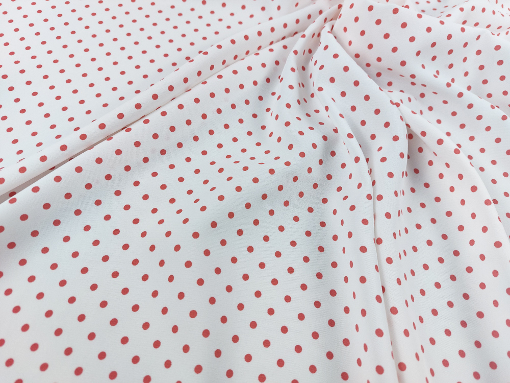 Crespón Abril fondo blanco lunar pequeño