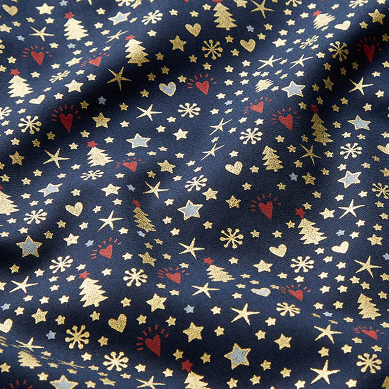 Algodon pinos navidad dorados