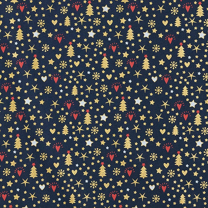 Algodon pinos navidad dorados