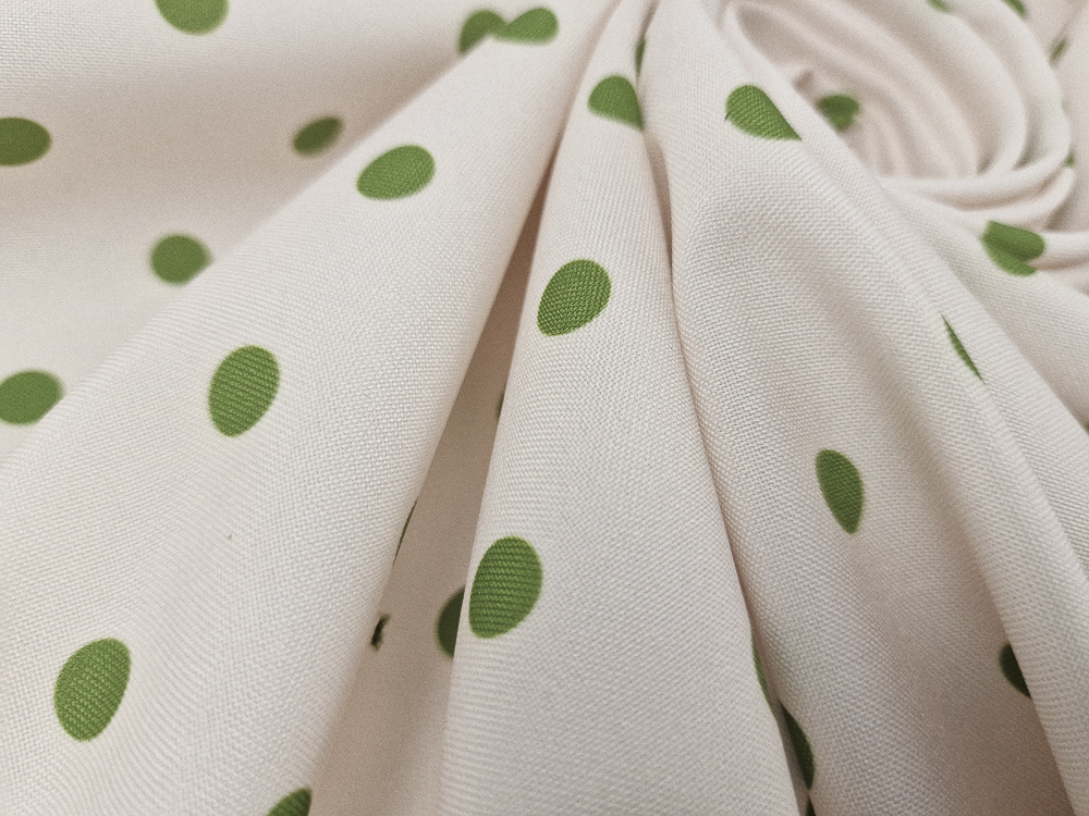 Strech fondo crudo lunar verde aceituna 1cm