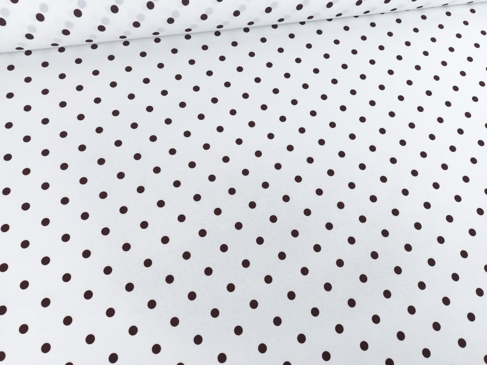 Strech fondo blanco lunar chocolate