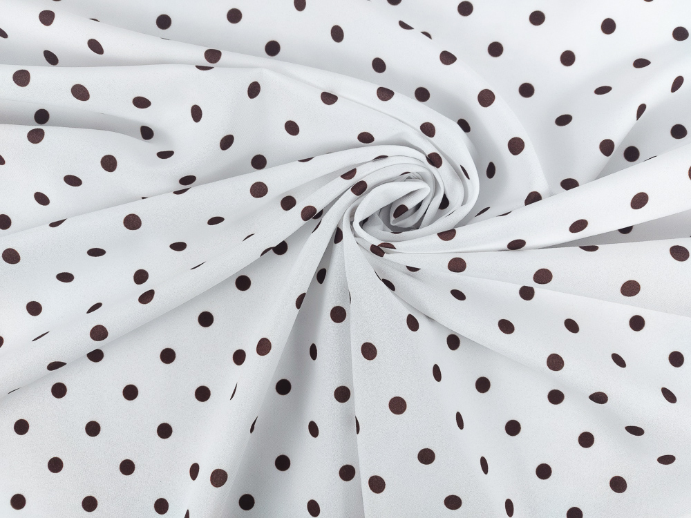 Strech fondo blanco lunar chocolate