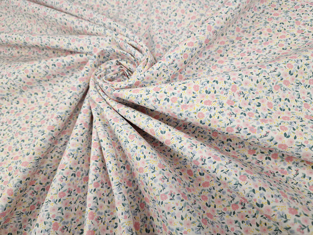 Algodón 100% Fleur rosa bebe