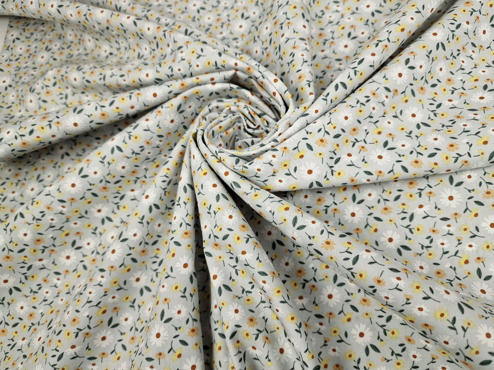 Algodón 100% Fleur agua