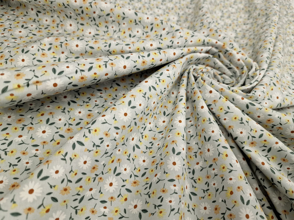 Algodón 100% Fleur agua