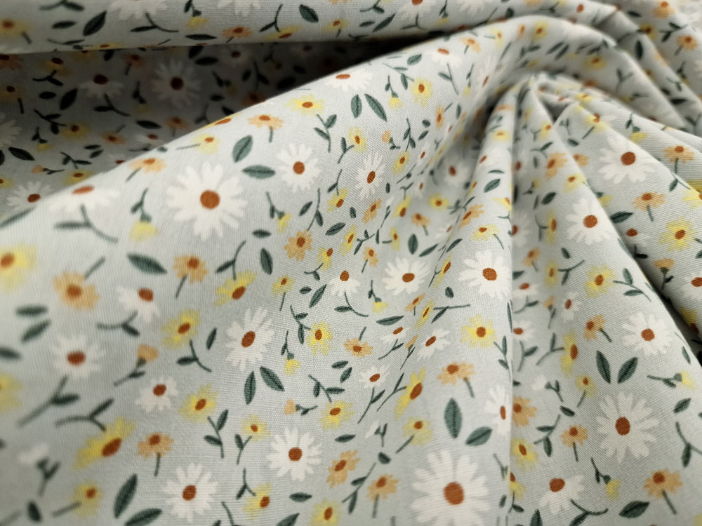 Algodón 100% Fleur agua