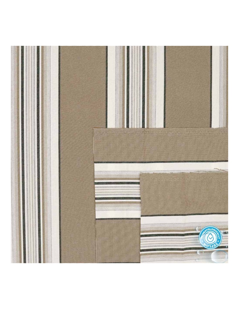 Toldo con teflón raya desigual camel