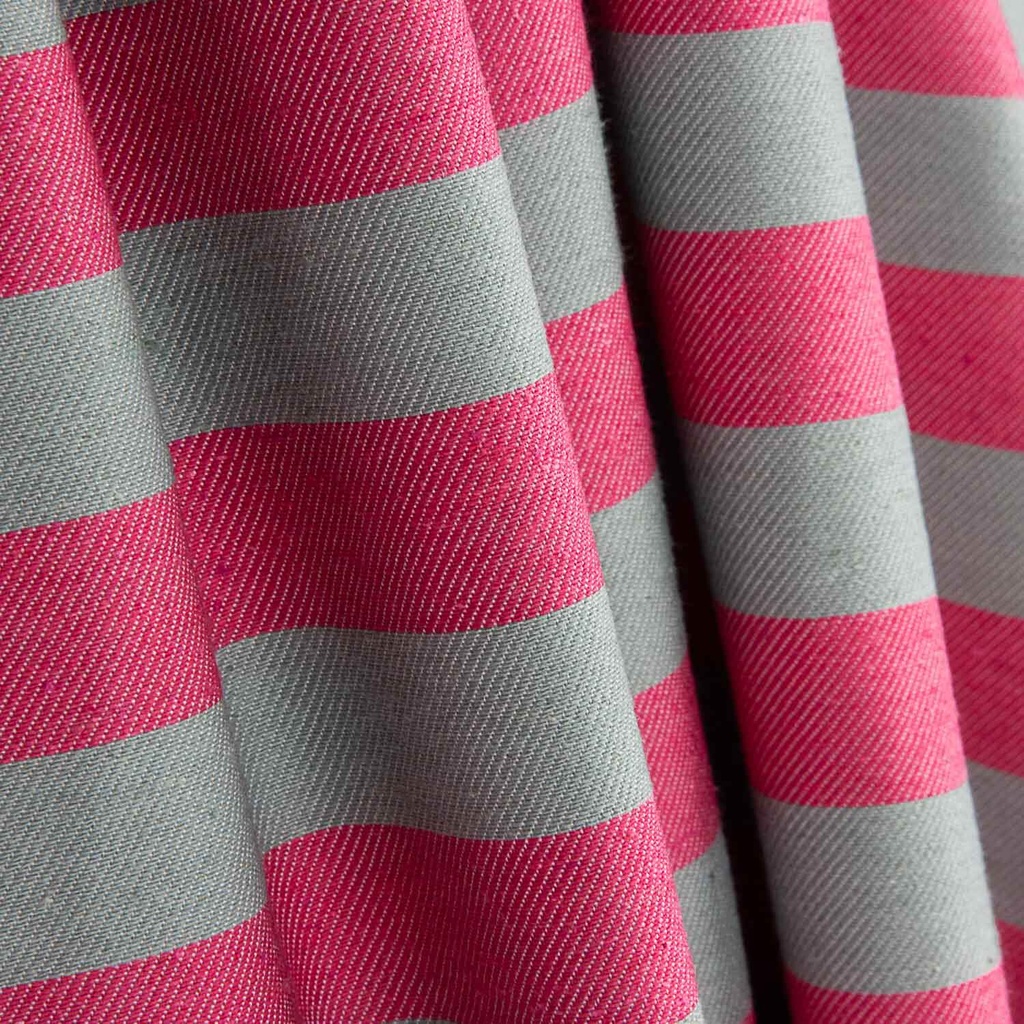 Loneta rayas fucsia y celeste