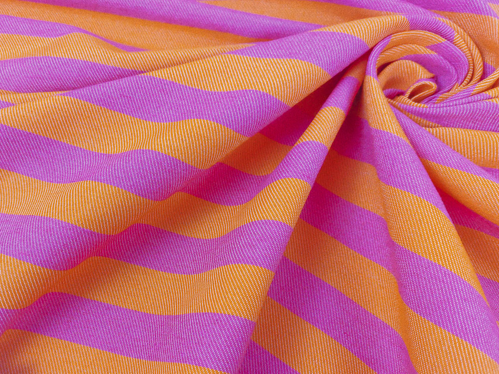 Loneta rayas naranja y rosa