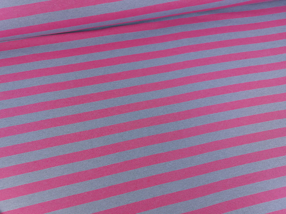Loneta rayas fucsia y celeste