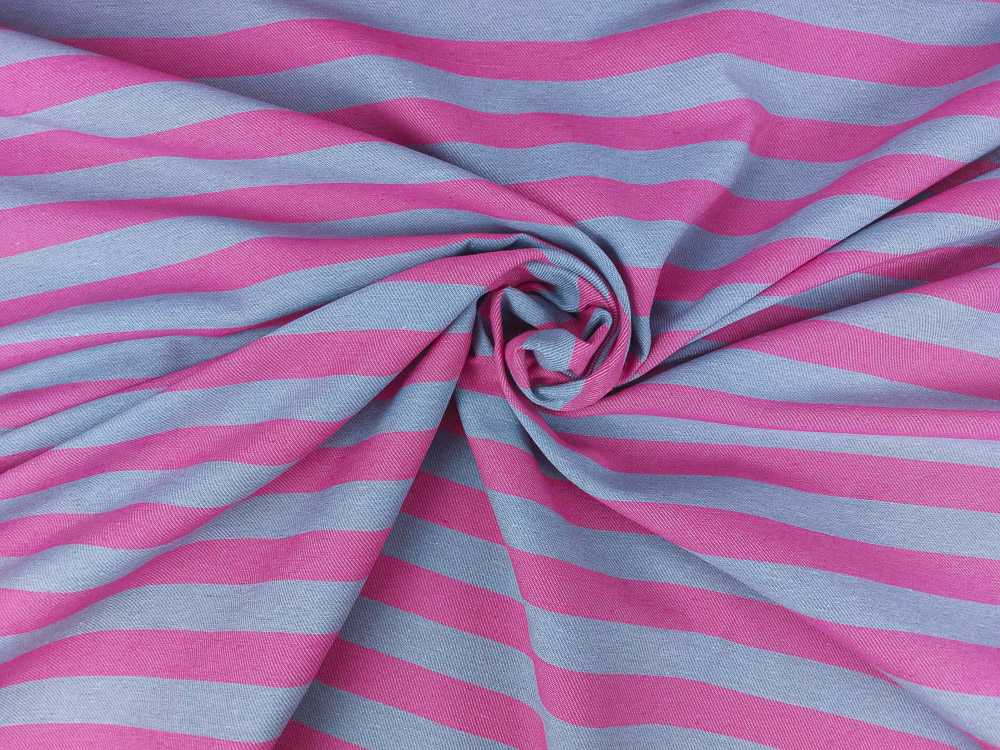 Loneta rayas fucsia y celeste