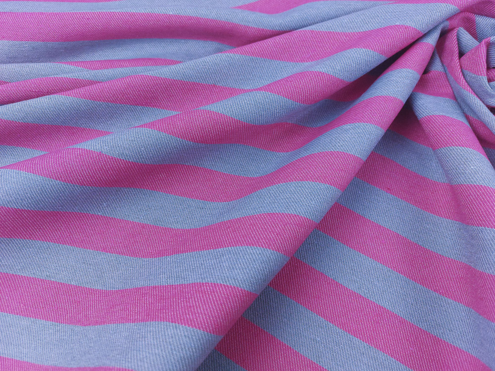Loneta rayas fucsia y celeste