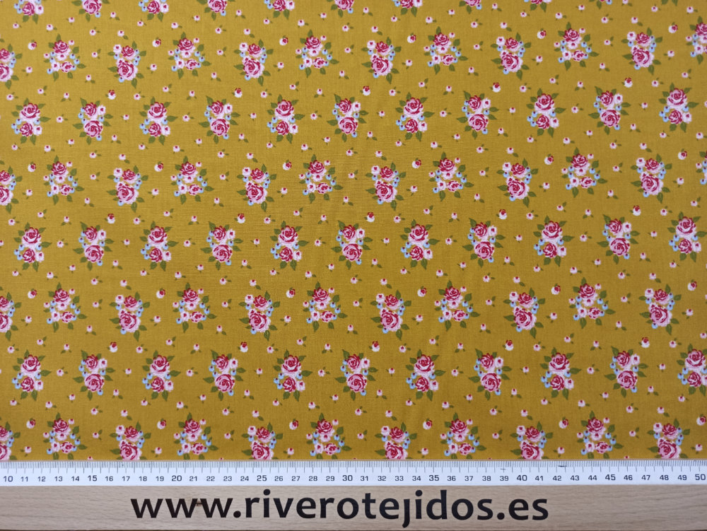 Algodón 100%, flor mostaza