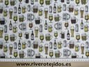 Algodón 100%, copas de cerveza