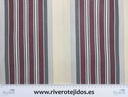 Lona de toldo rayas desiguales beige y burdeos