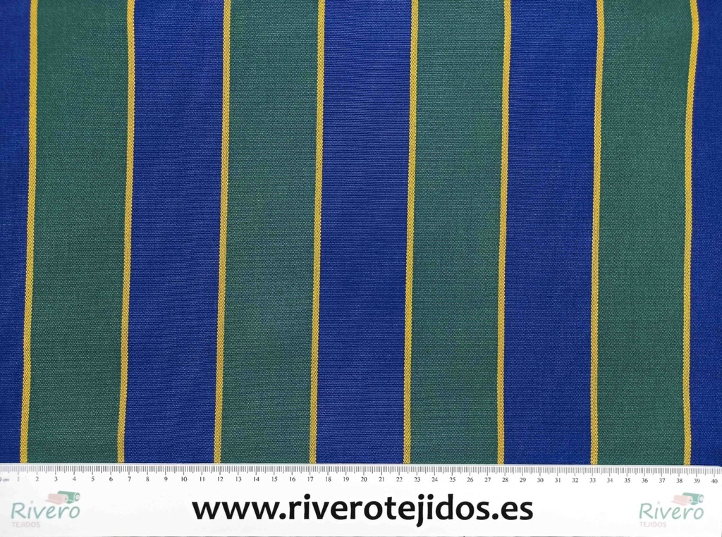 Lona de toldo raya azul y verde