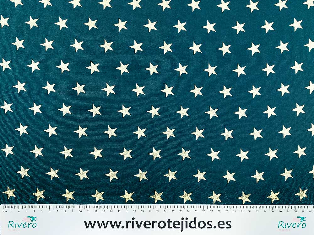Algodón 100% Navidad estrellas botella