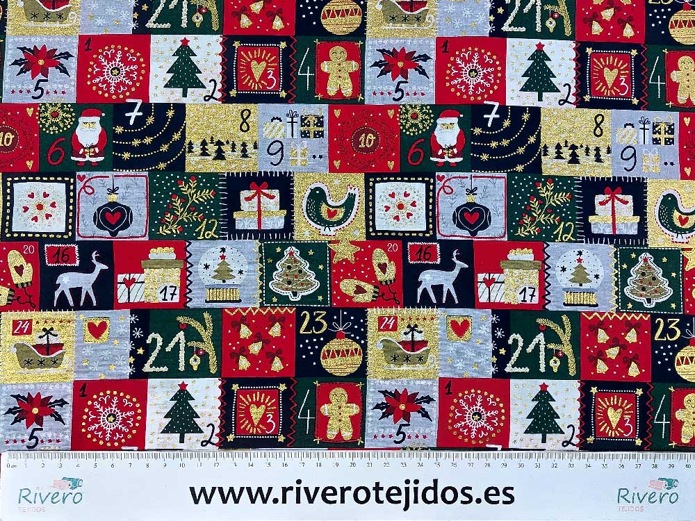 Algodón 100% calendario adviento