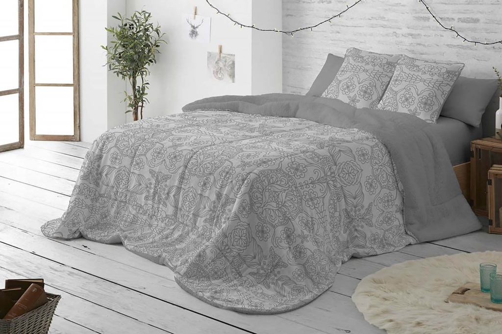 BOUTI SHERPA 428 GRIS BURRITO BLANCO cama 150