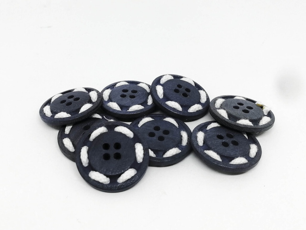 Botón madera con pespunte 23mm