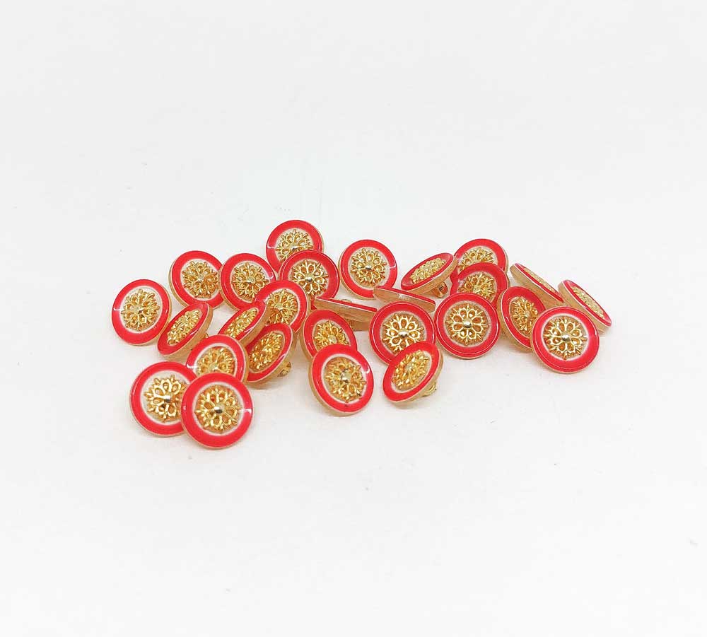 Botón filo color centro dorado