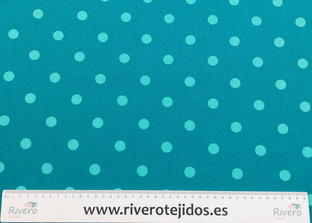 3m Popelín verde esmeralda lunar verde agua 15mm