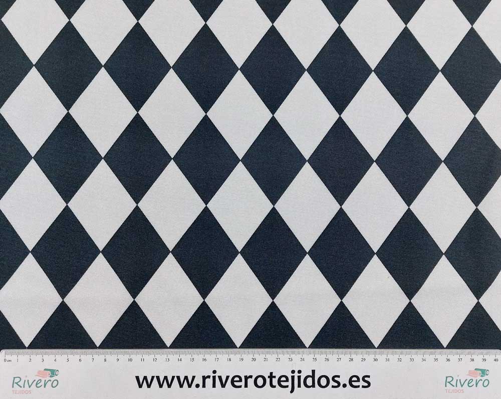 Strech rombos blanco y negro