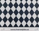 Strech rombos blanco y negro