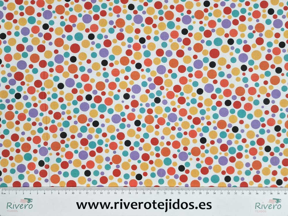 Algodón 100% lunares colores