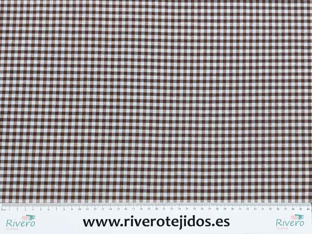 Loneta resinada vichy marrón