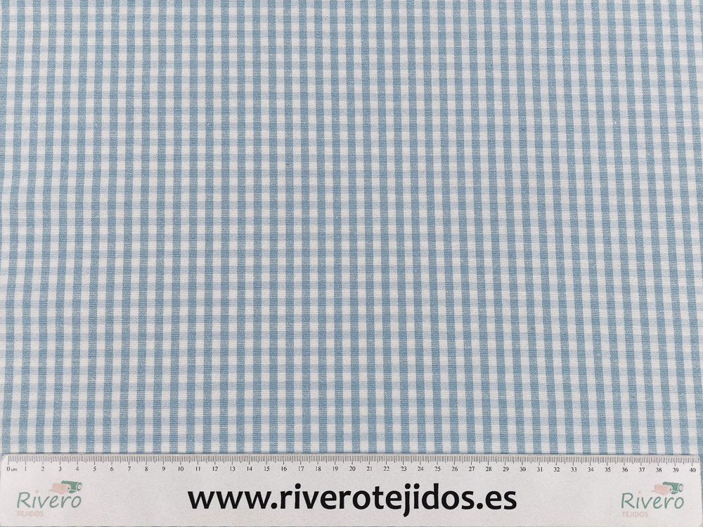 Loneta resinada vichy celeste