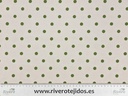 Strech fondo crudo lunar verde aceituna 1cm