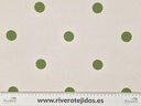 Strech fondo crudo lunar verde aceituna 3cm