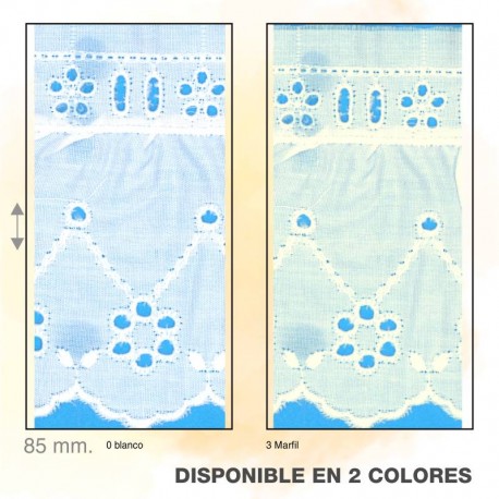 Tira bordada con pasacinta círculos flor 6 cm