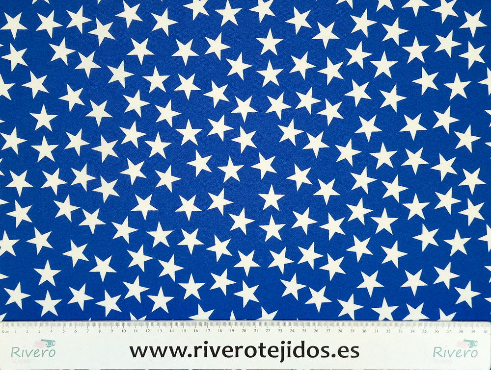 Strech azulina estrellas blancas