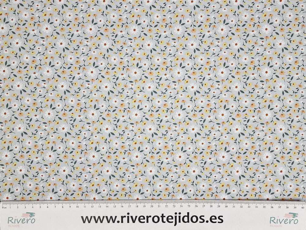 Algodón 100% Fleur agua