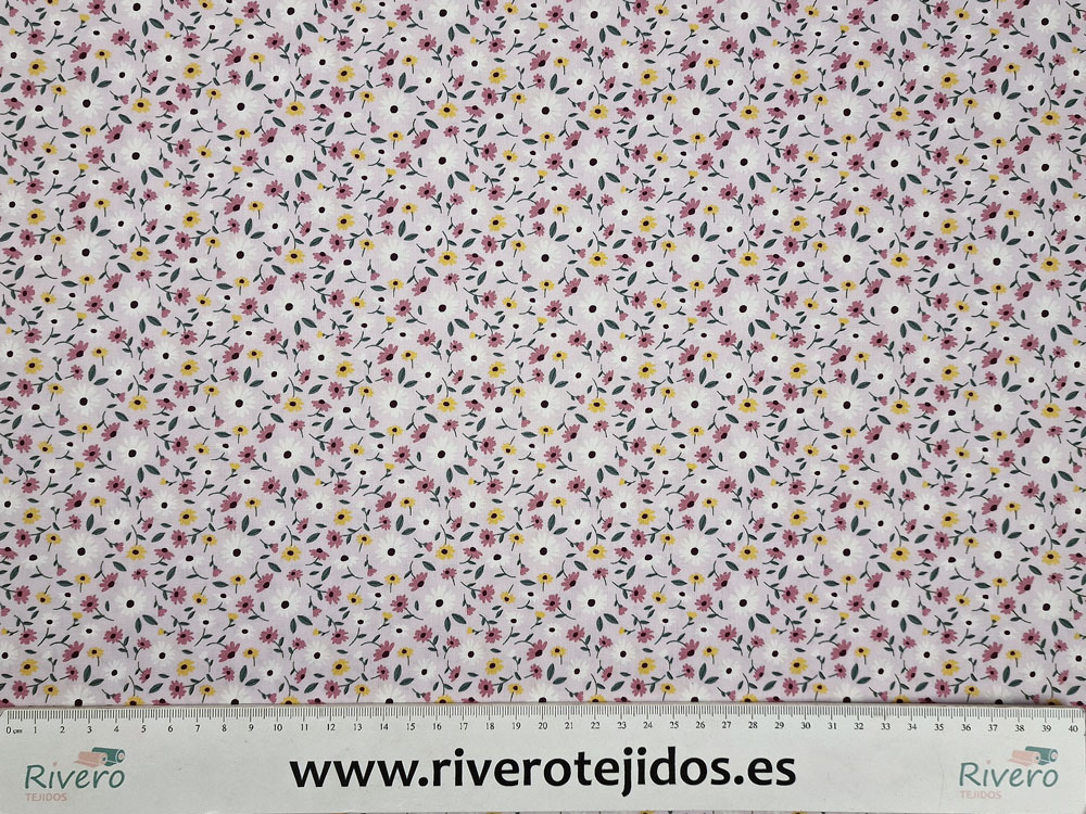 Algodón 100% Fleur malva