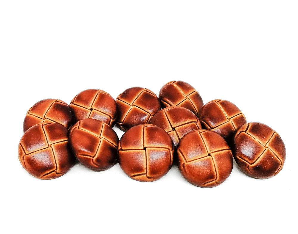 Botón imitación piel 18mm marrón claro