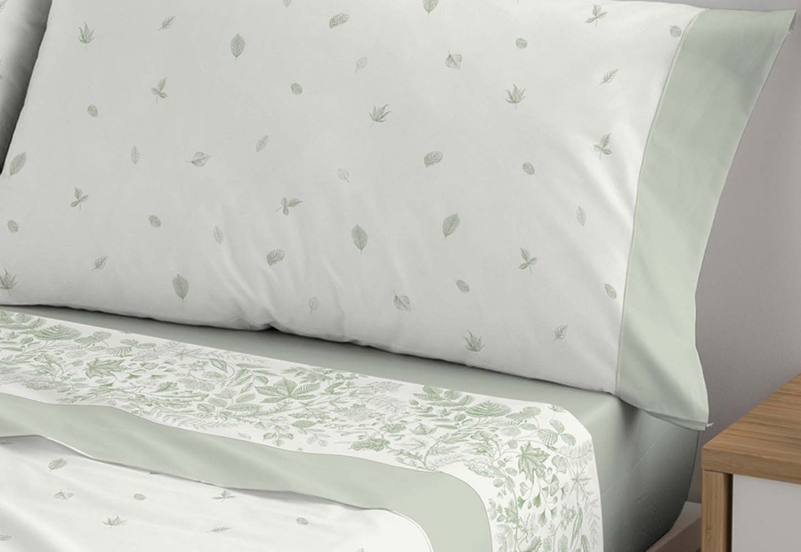 Juego de sábana estampada BAMBÙ Verdi verde