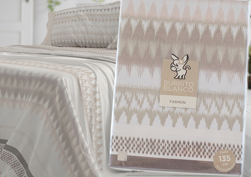 J.Sábana Estampada BURRITO BLANCO Fashion 149-08 taupe
