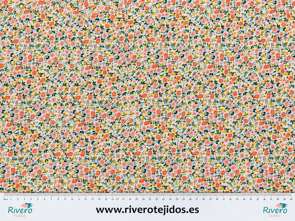 Algodón 100% Fleur liberty Coral