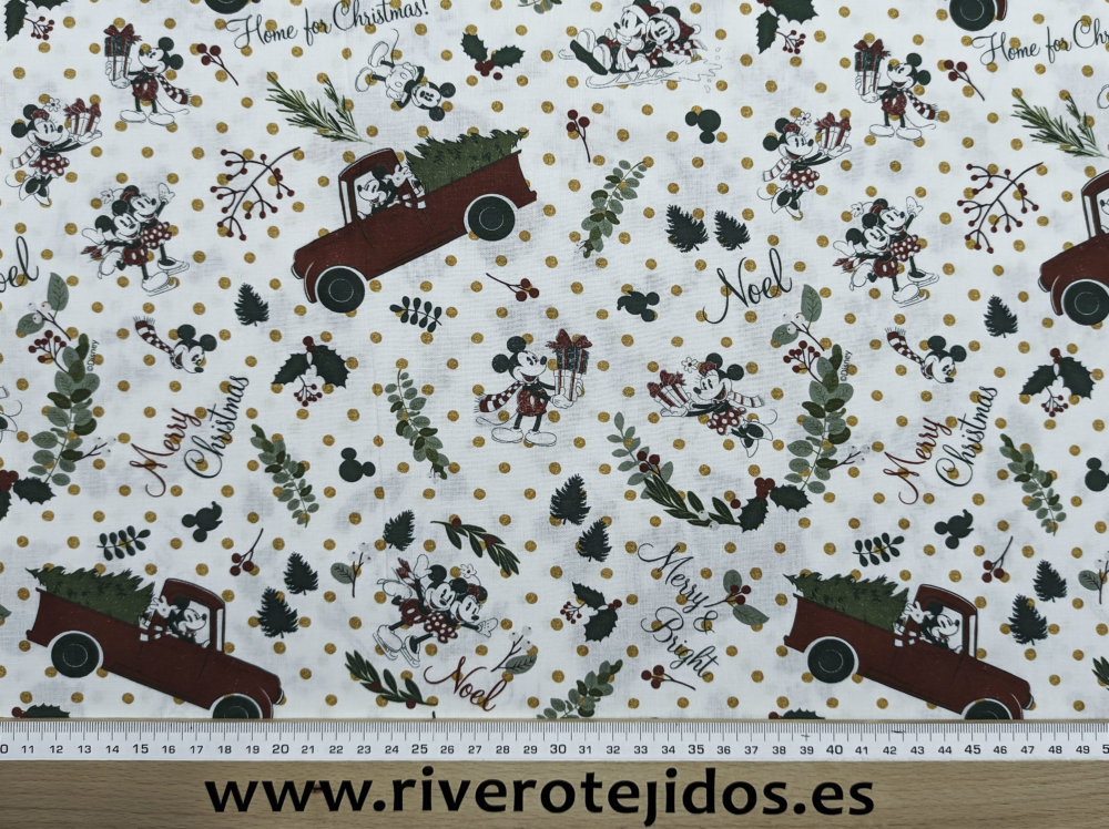 Algodón 100%, Mickey navidad