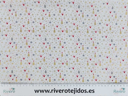 [9.9500] Algodon 100% pino navidad blanco