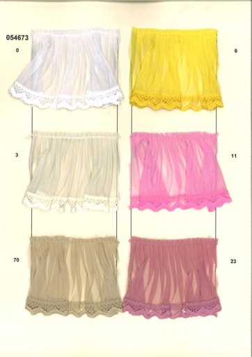 Plisado organdil con punta triangular