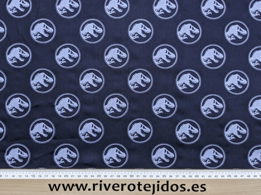 [4.9700] Algodón 100% Jurassic Park azul