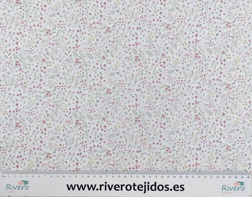 [9.5000] Algodón 100% florecillas willow pastel